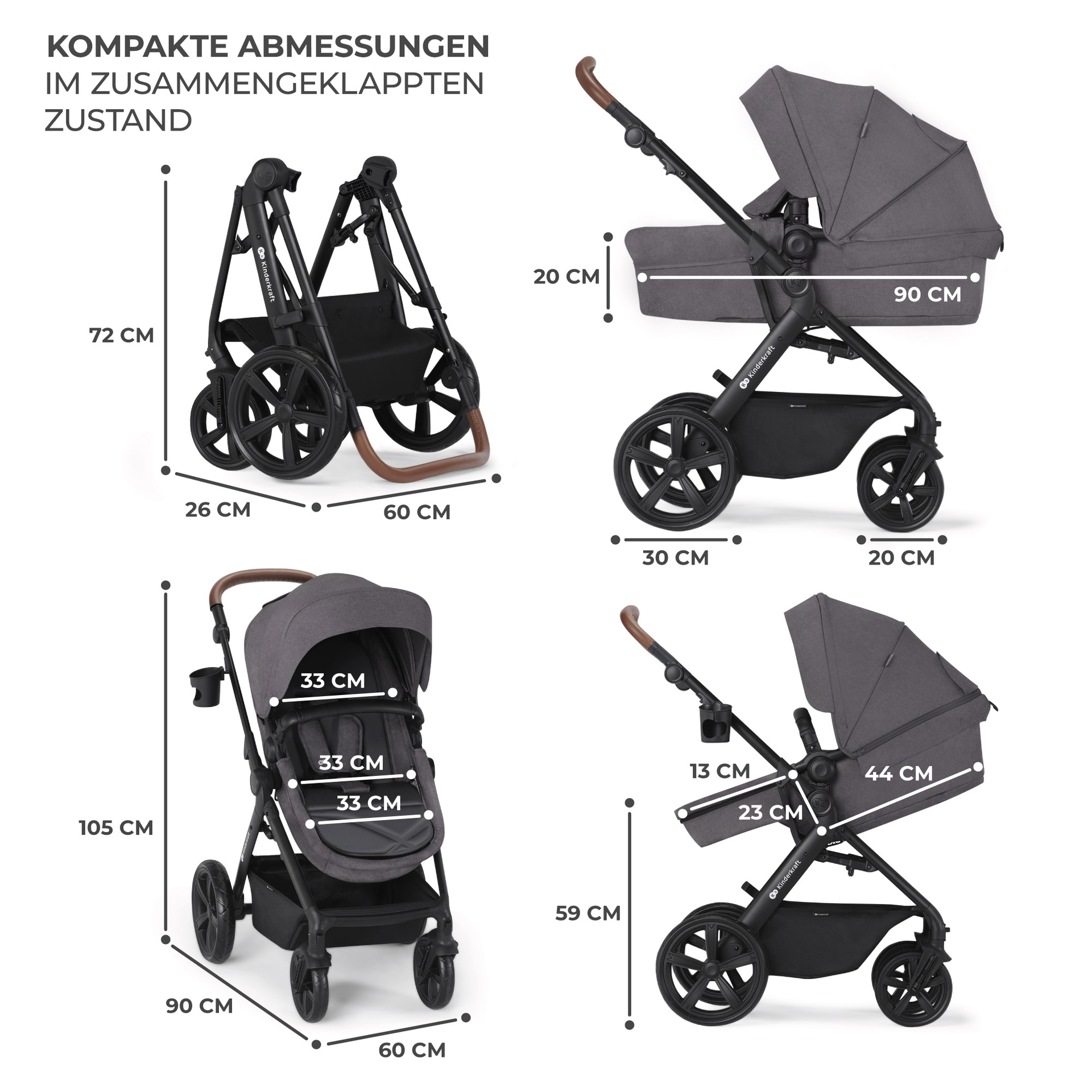 Kinderkraft A Tour Dark Grey In Dunkelgrau Babyone