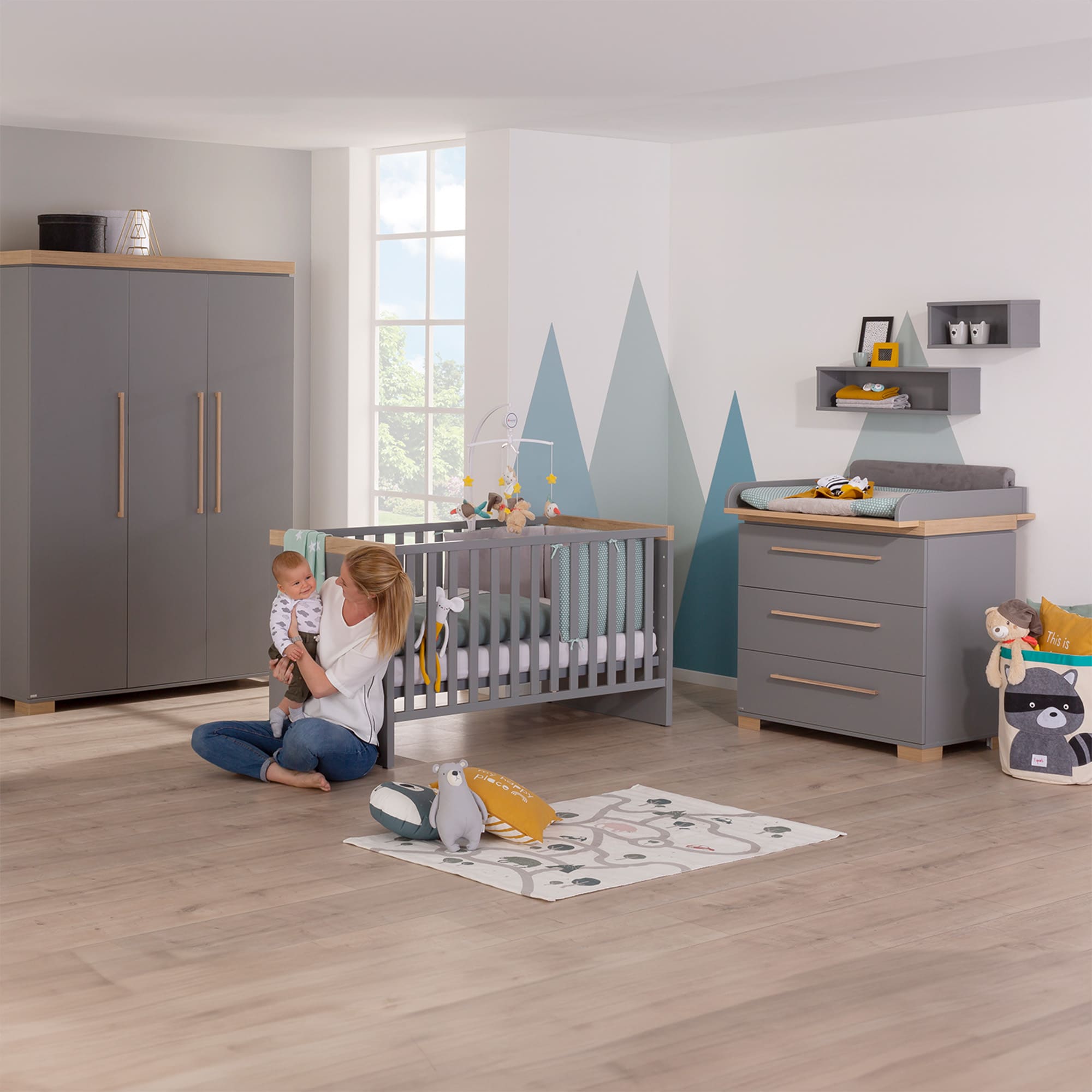 PAIDI 4-teiliges Spar-Set Babyzimmer | | | Grau Theo BabyOne 2024 Winterschlussverkauf