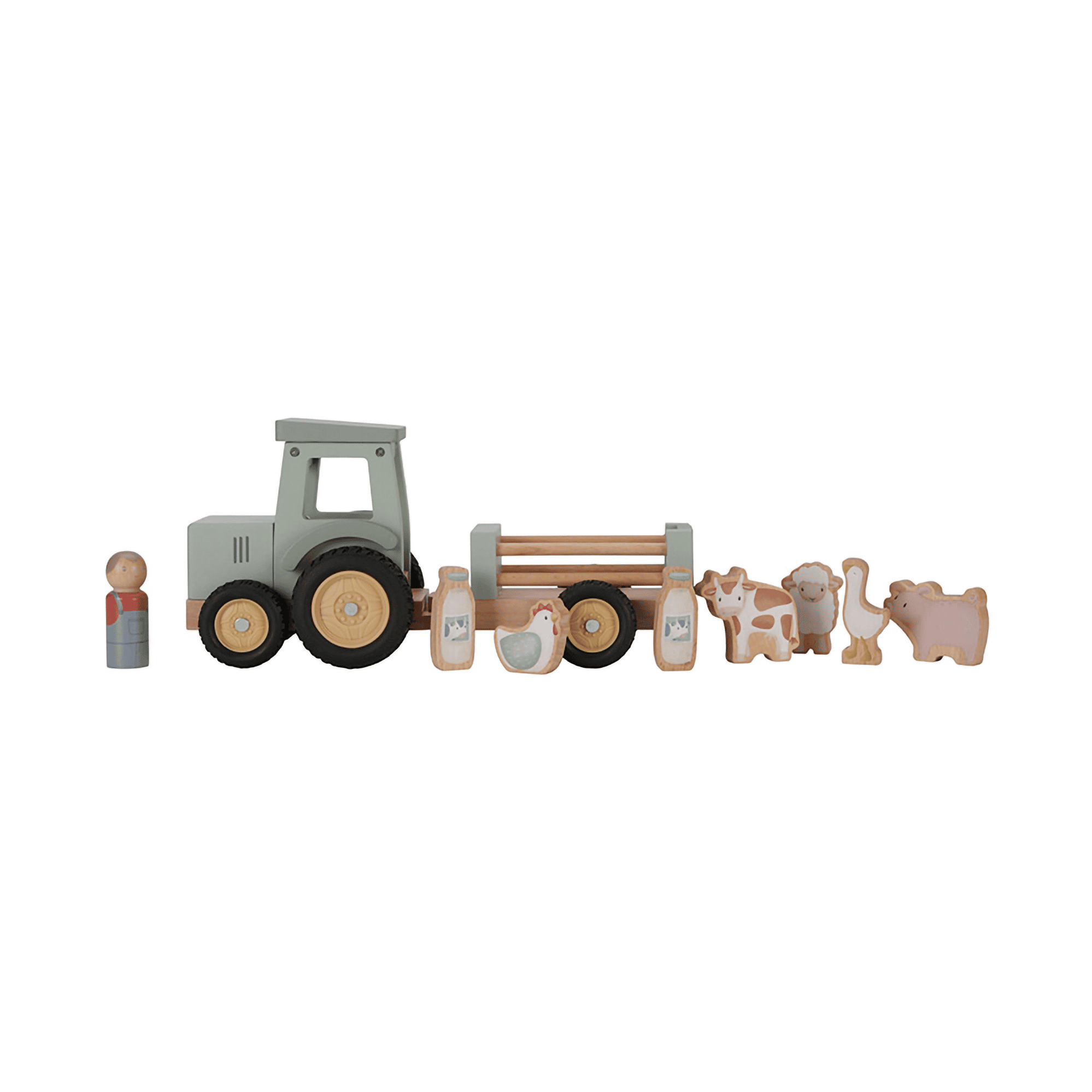 Traktor mit Anhänger Little Farm LITTLE DUTCH Mehrfarbig 2000585930103 1