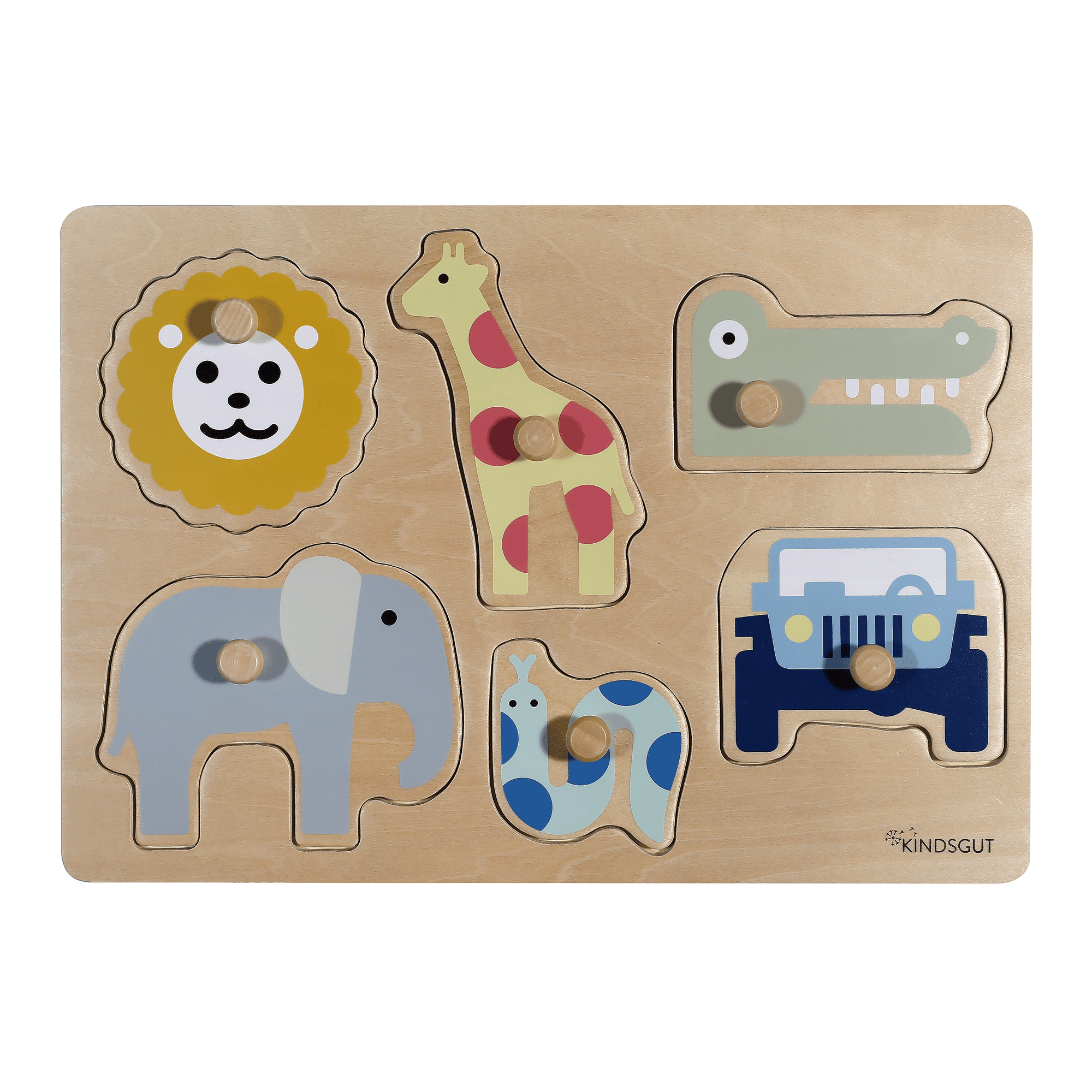 Steckpuzzle Safari KINDSGUT Braun 2000584272808 1