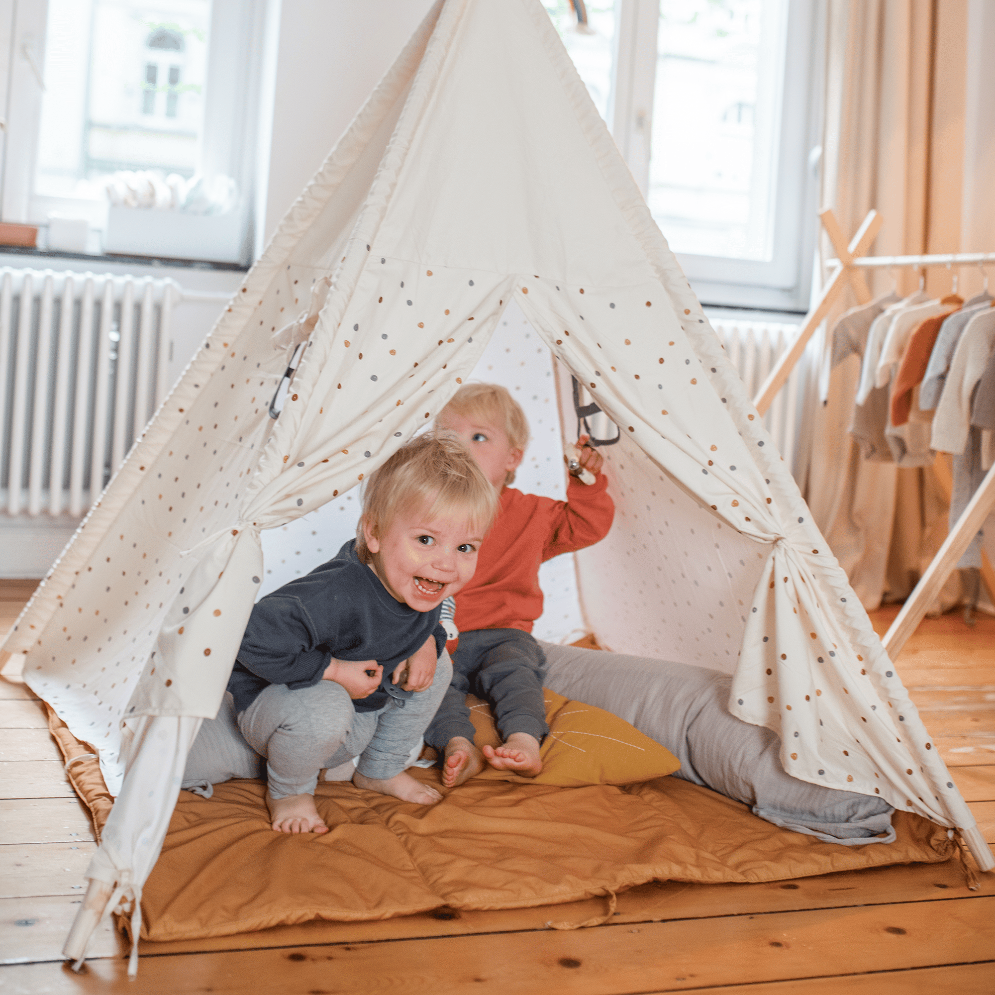 Tipi-Spielzelt mit Tasche LITTLE ONE Beige 2000586128103 2