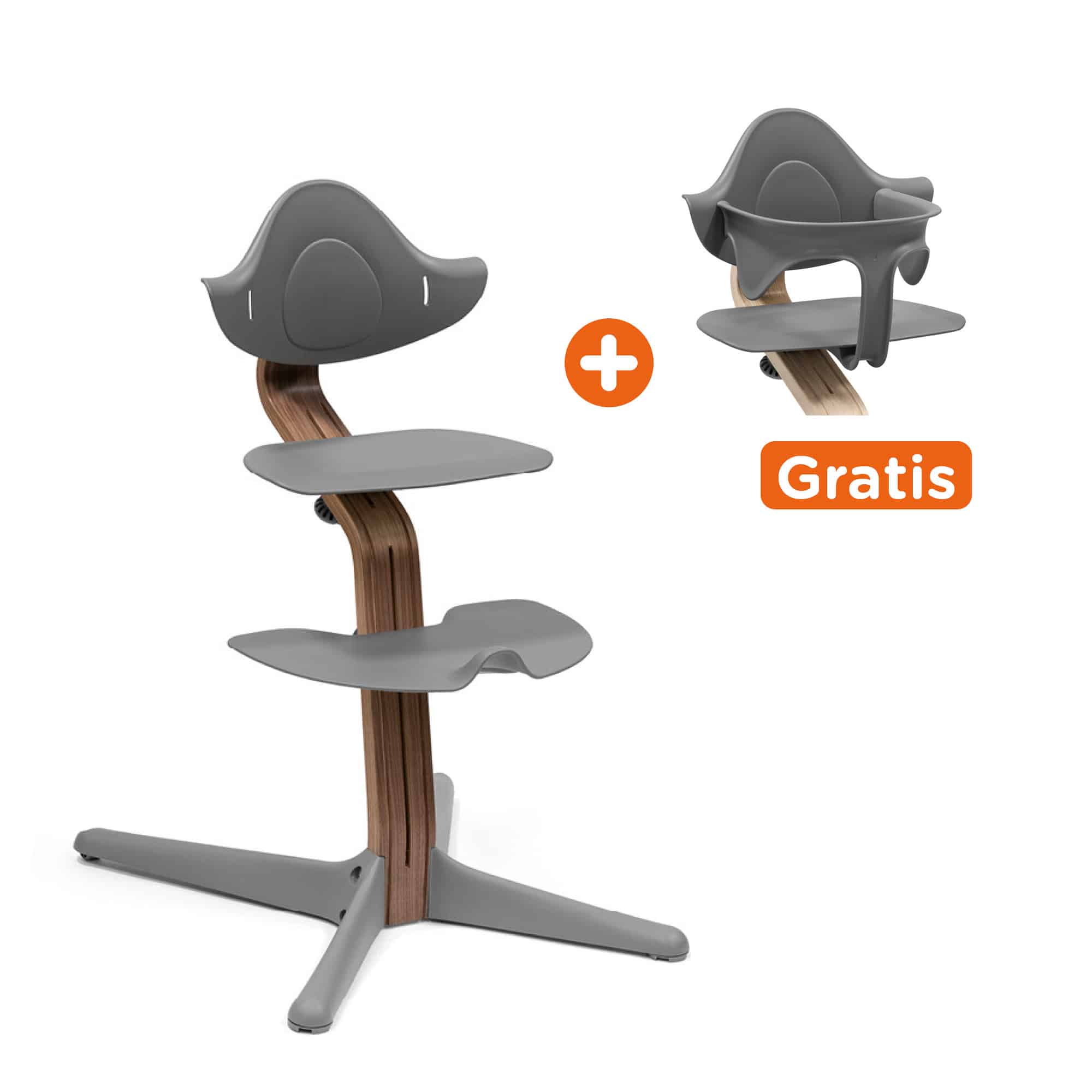 Nomi® Hochstuhl Walnut Grey STOKKE Grau 2000584227600 1