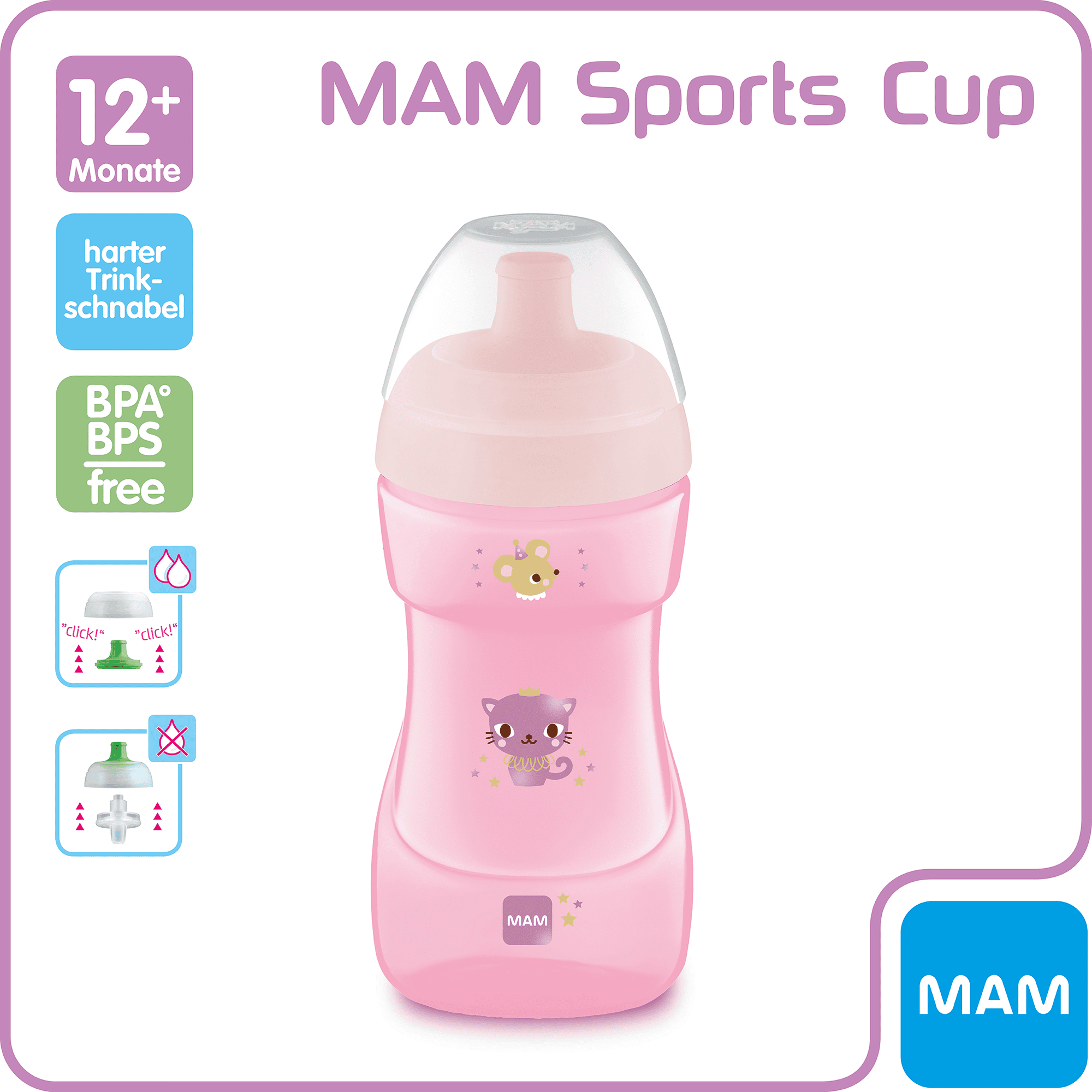 Sports Cup Katze 330ml MAM Rosa 2000583750604 2