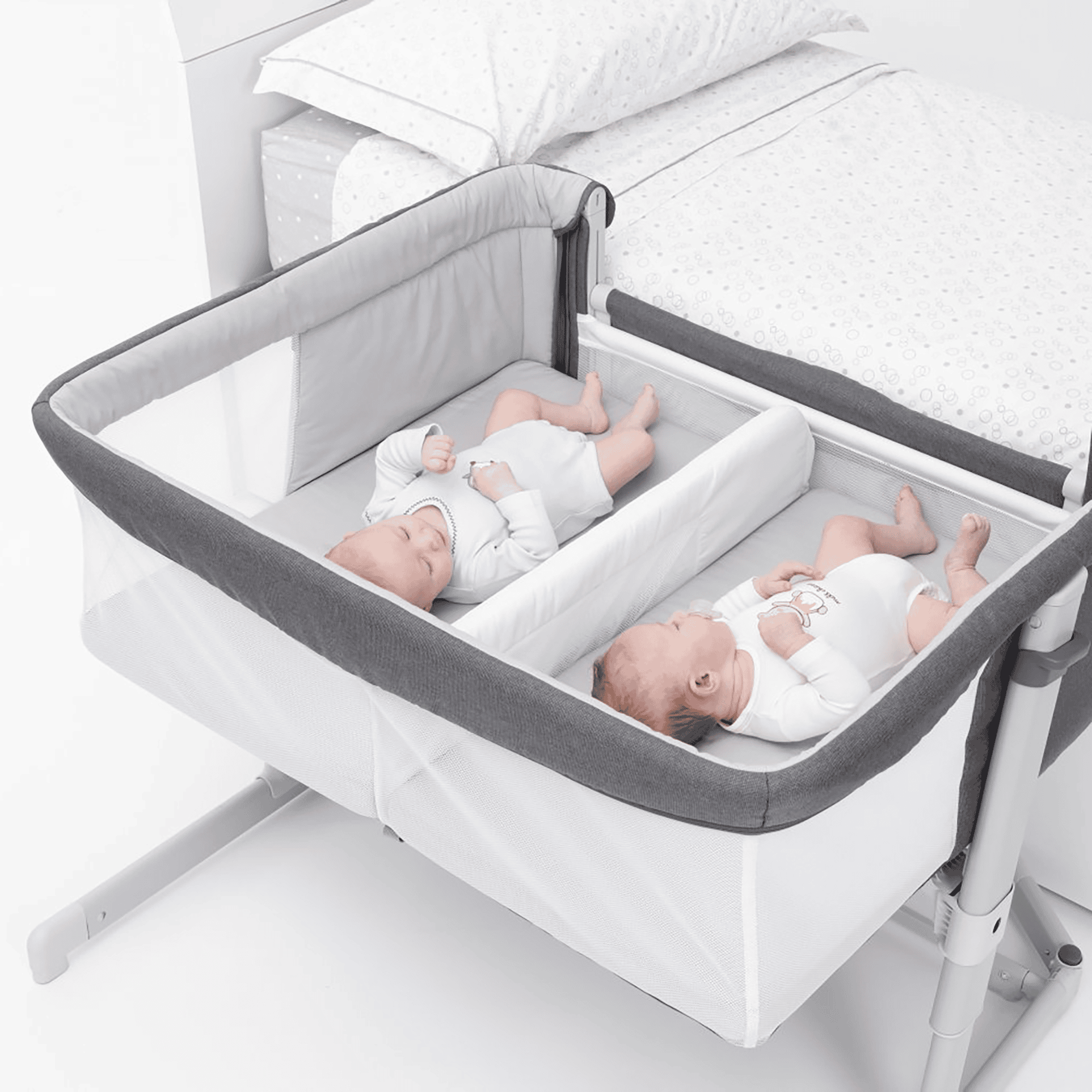 Beistellbett NEXT2ME Twins Magnet Grey chicco Grau 2000586504501 2