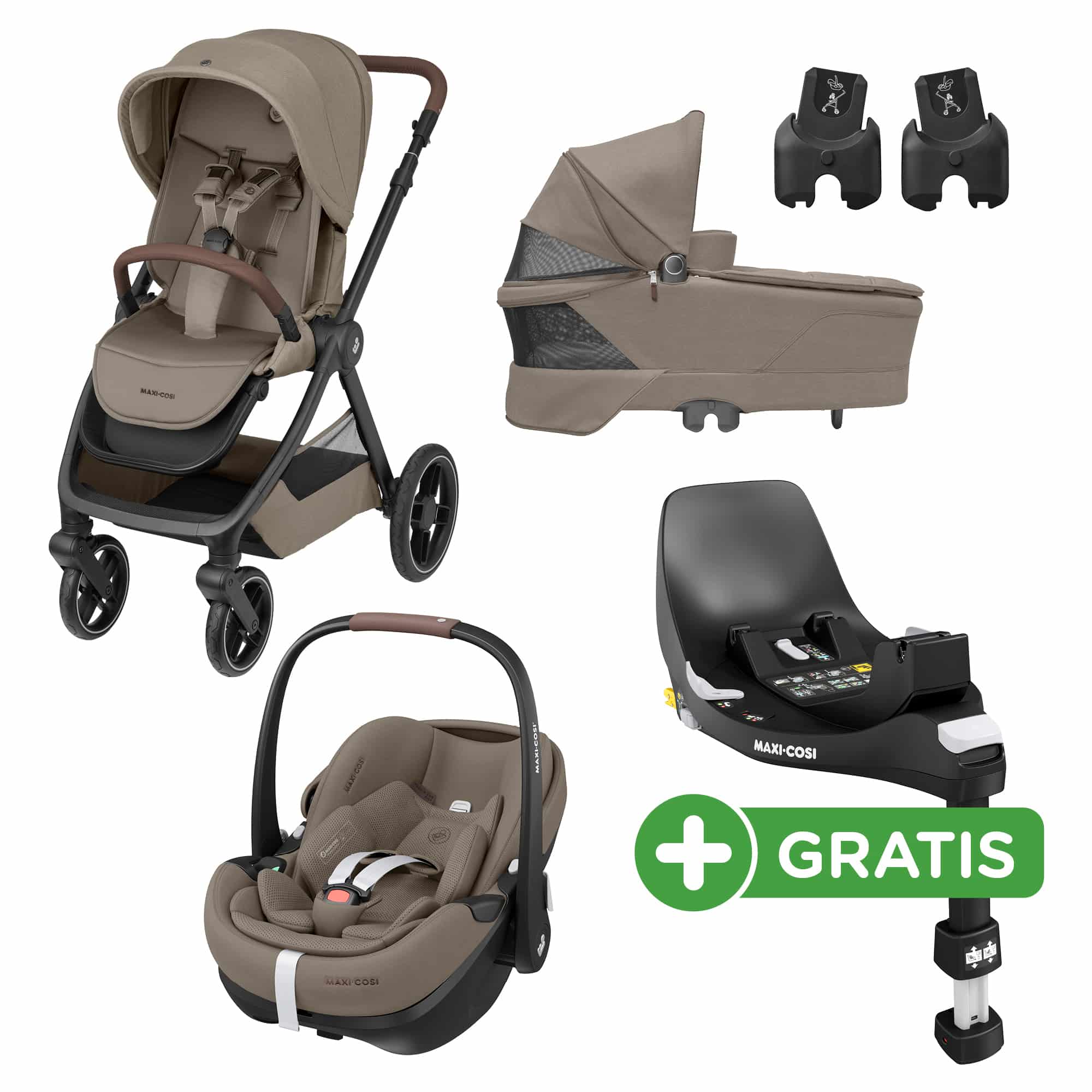 Oxford Plus Set Twillic Truffle mit Babyschale und Adaptern MAXI-COSI Beige 9000000000841 1