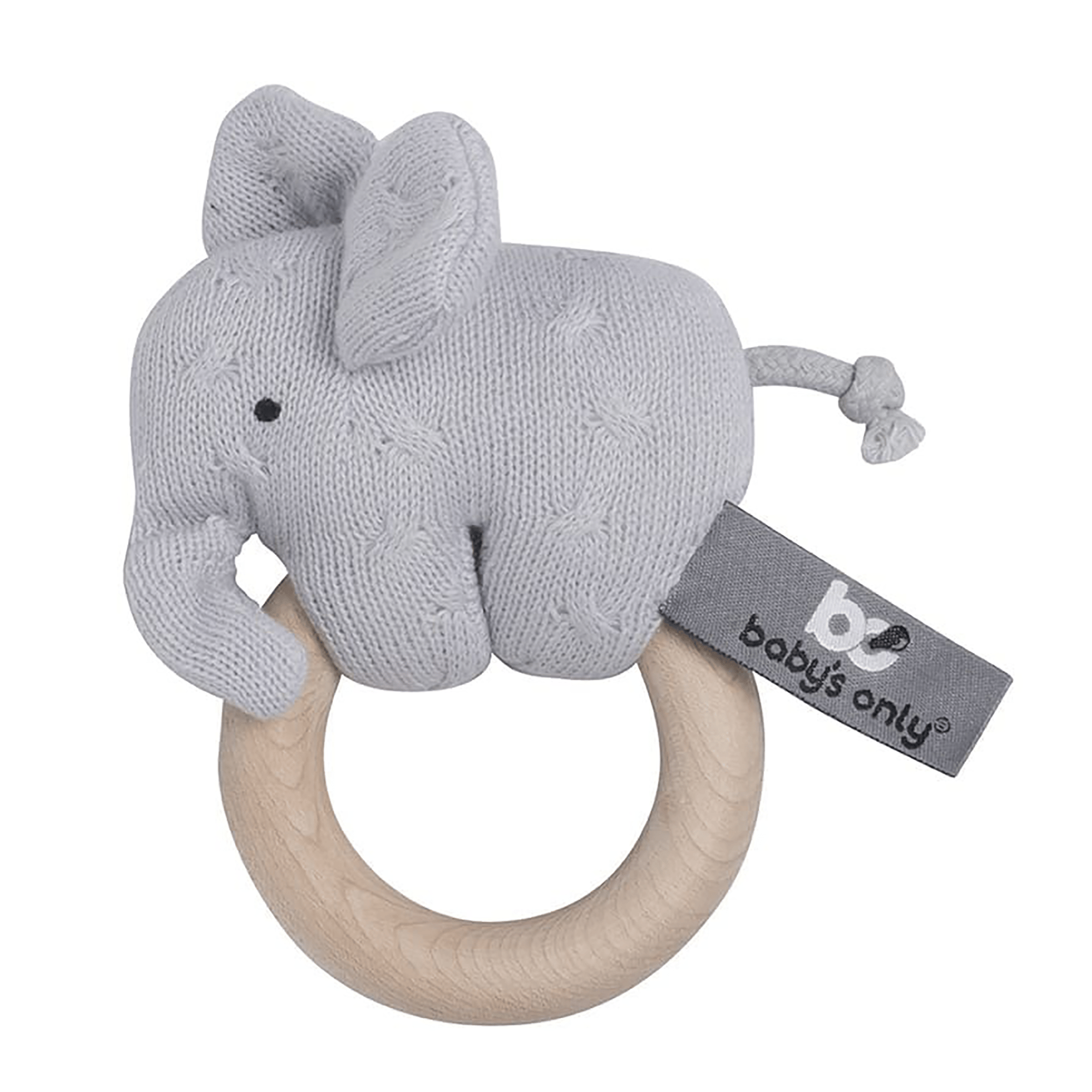 Holz-Rassel Elefant baby's only Grau 2000575340608 1