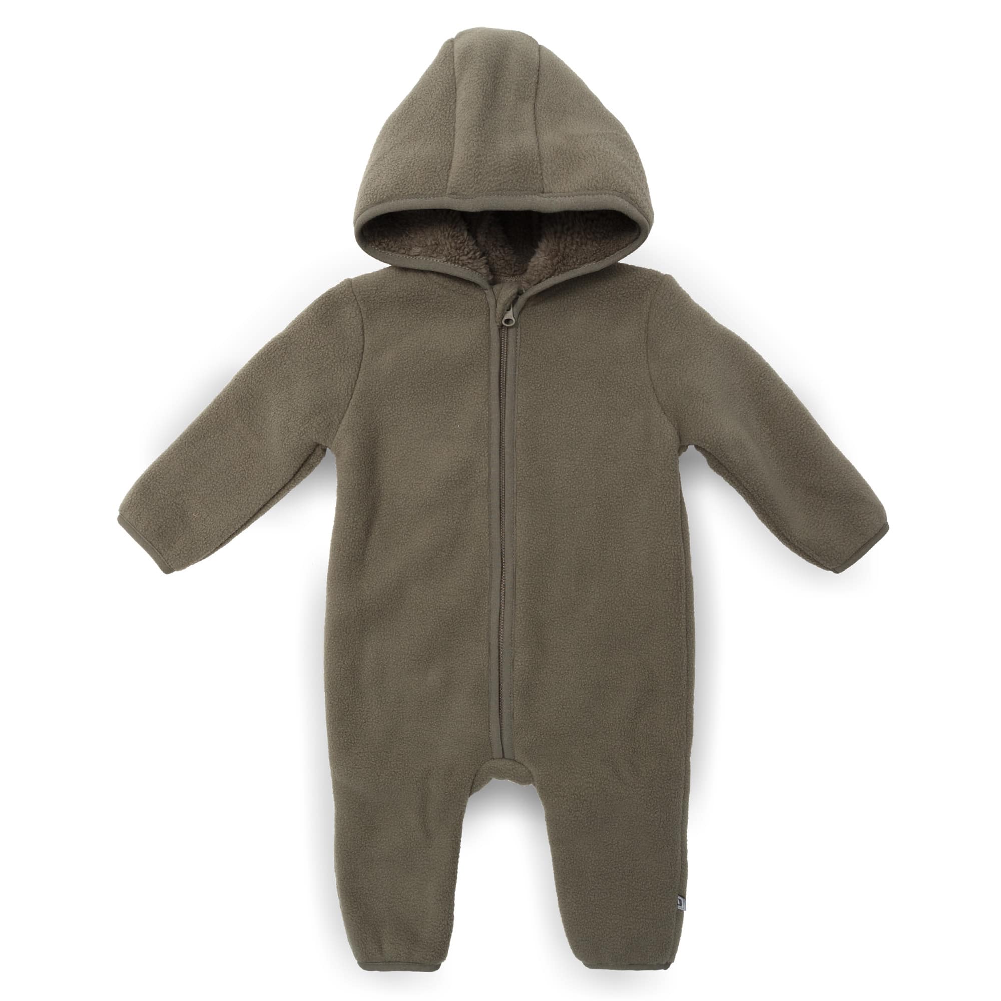 Fleece-Kapuzenoverall LITTLE ONE Oliv M2000587006202 1