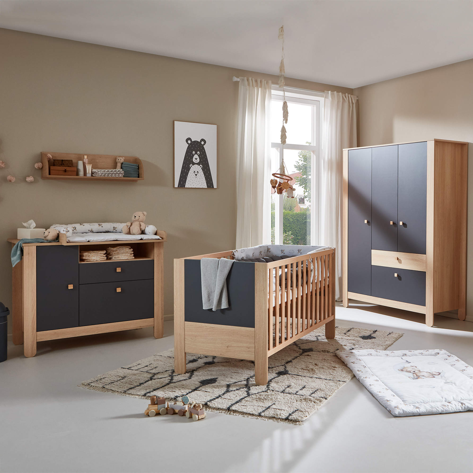 3-teiliges Babyzimmer Cozy Room LITTLE ONE Anthrazit 9000000000682 1