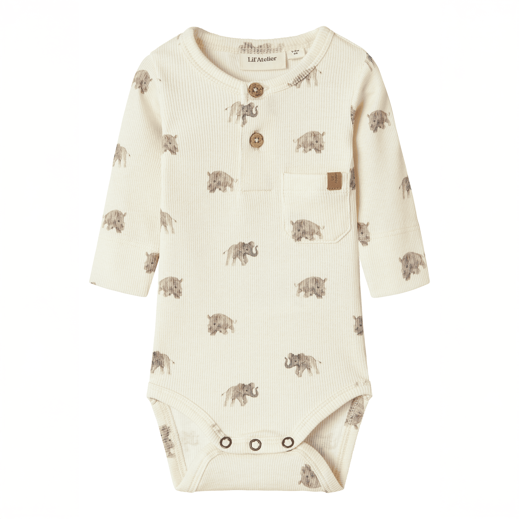 Langarmbody Elefant Lil' Atelier Weiß M2000587656605 1