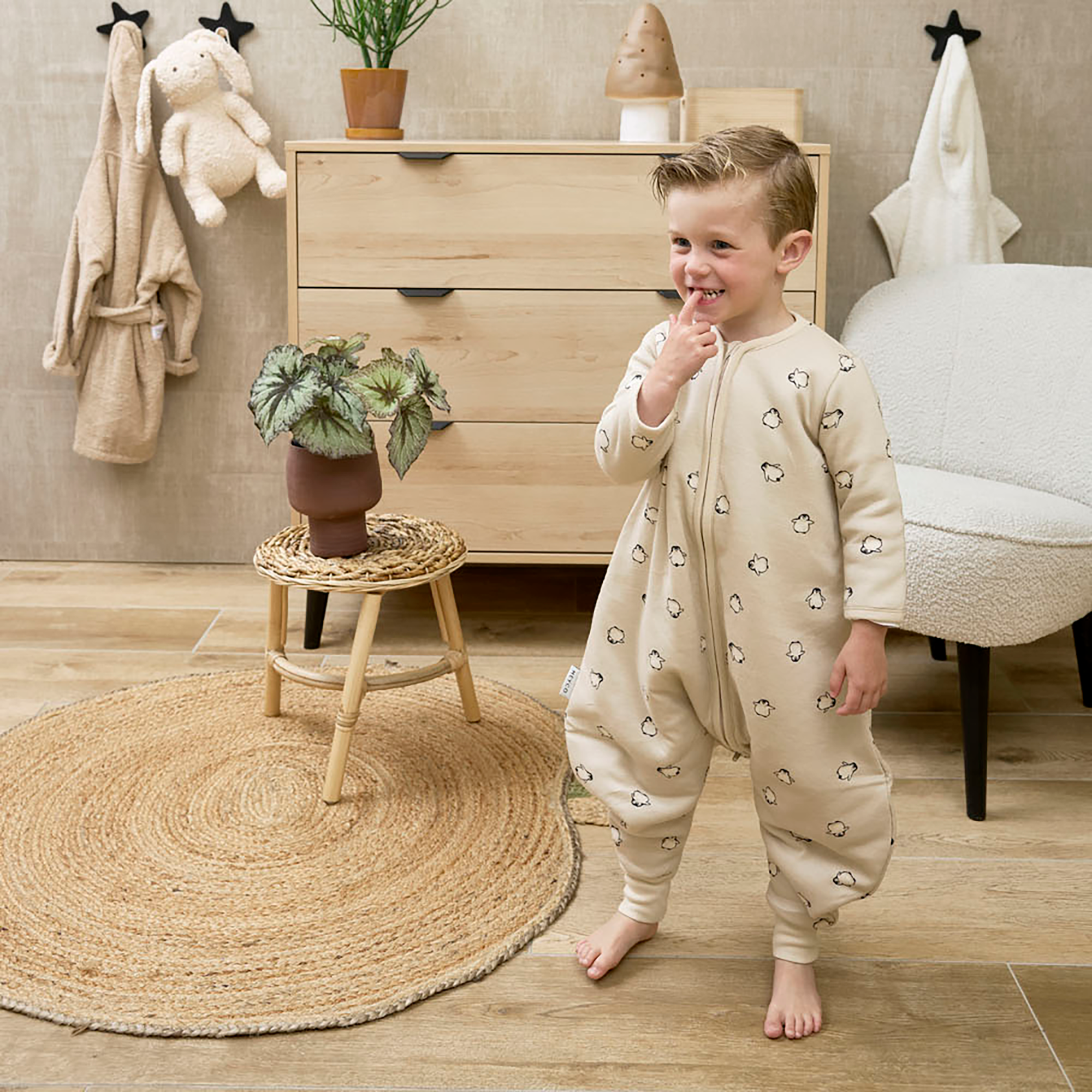 Schlafoverall Jumper Pinguin 80 cm MEYCO Beige 2000587297006 2