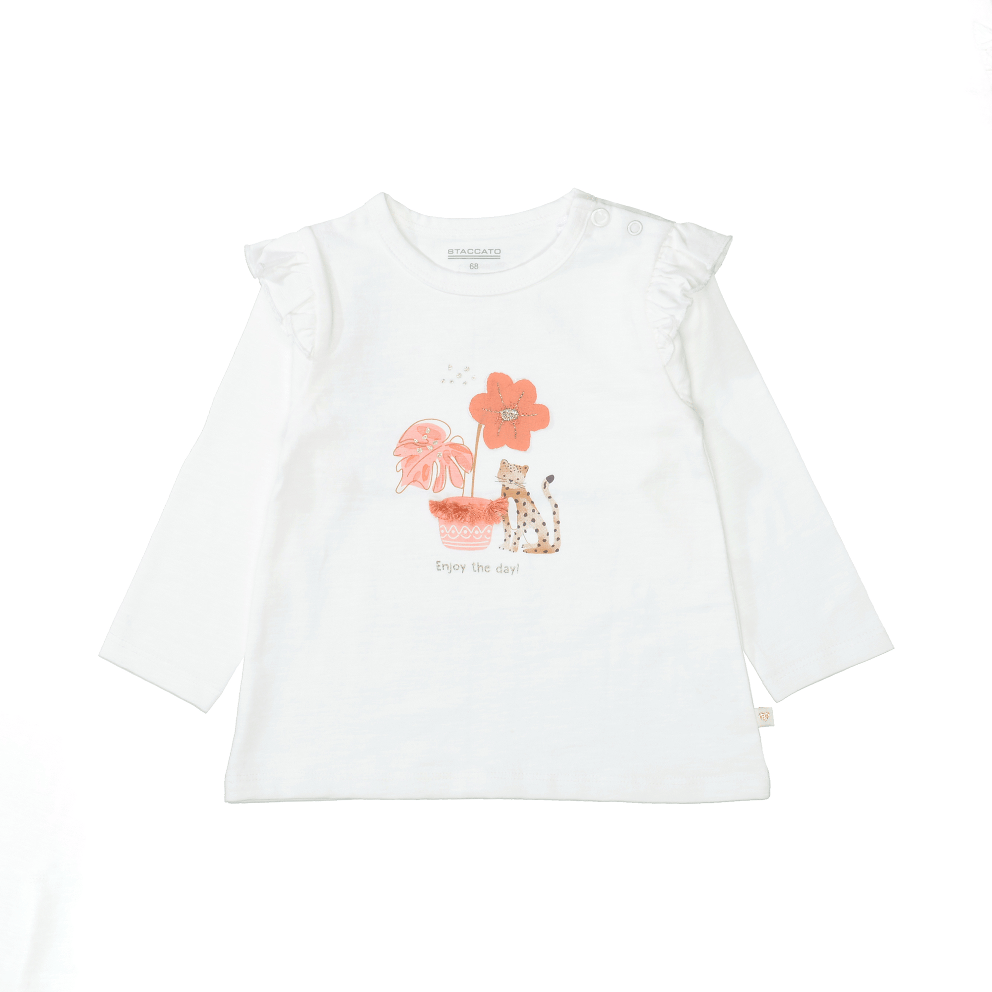 Langarmshirt Blume und Leopard STACCATO Weiß M2000587650603 1