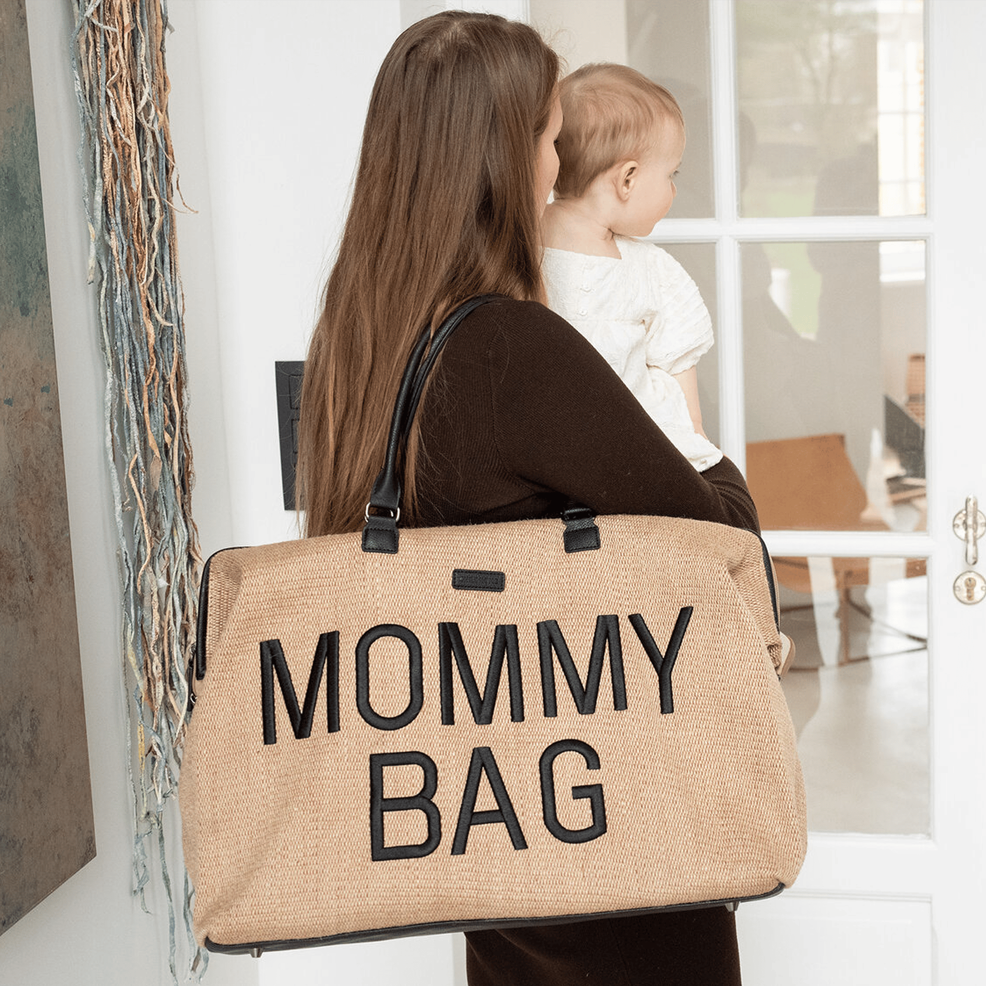 Mommy Bag® Wickeltasche Raffia CHILDHOME Beige 2000584498307 2