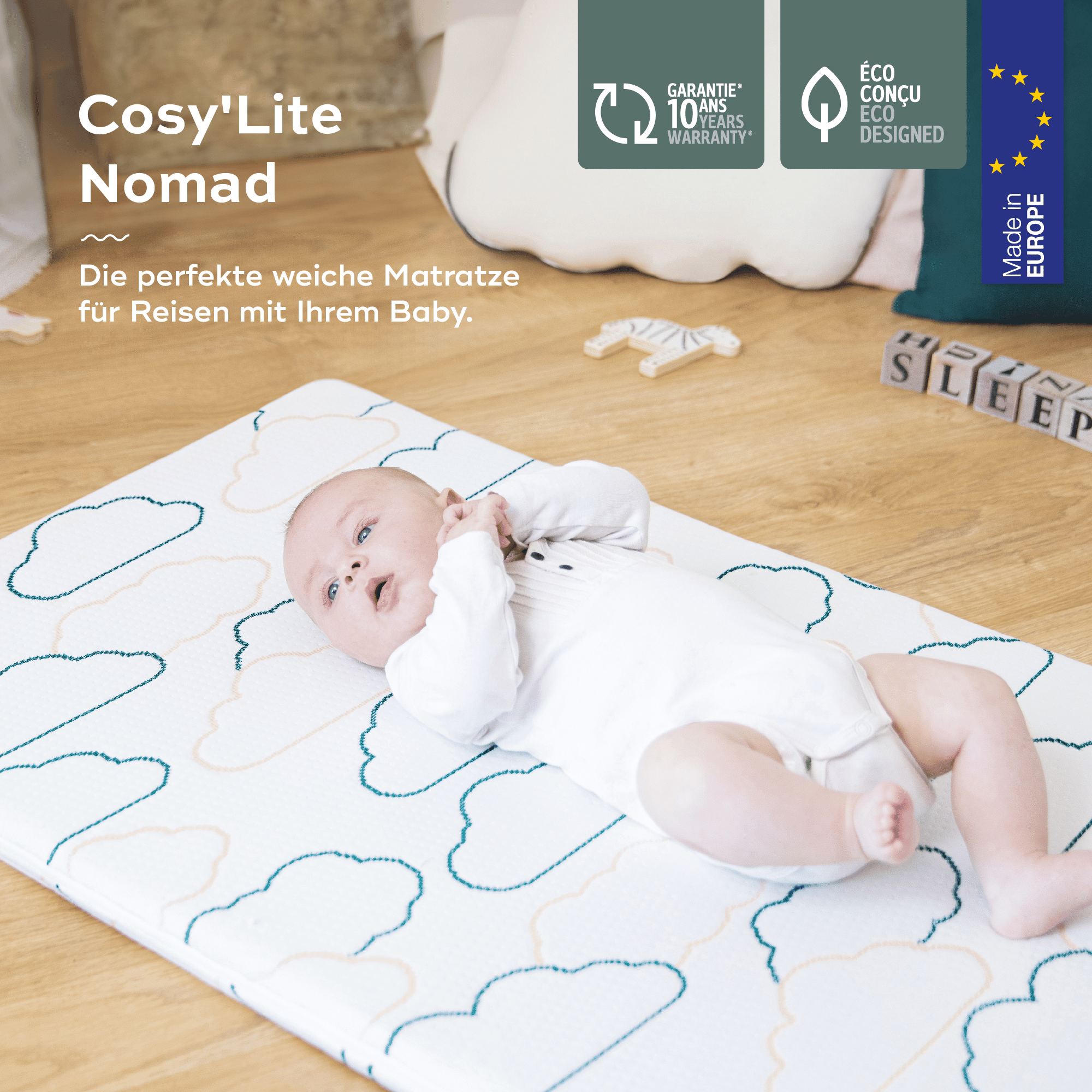 Reisebettmatratze Cosy'Lite Nomad 120 x 60 cm babymoov Weiß 2000582497708 2