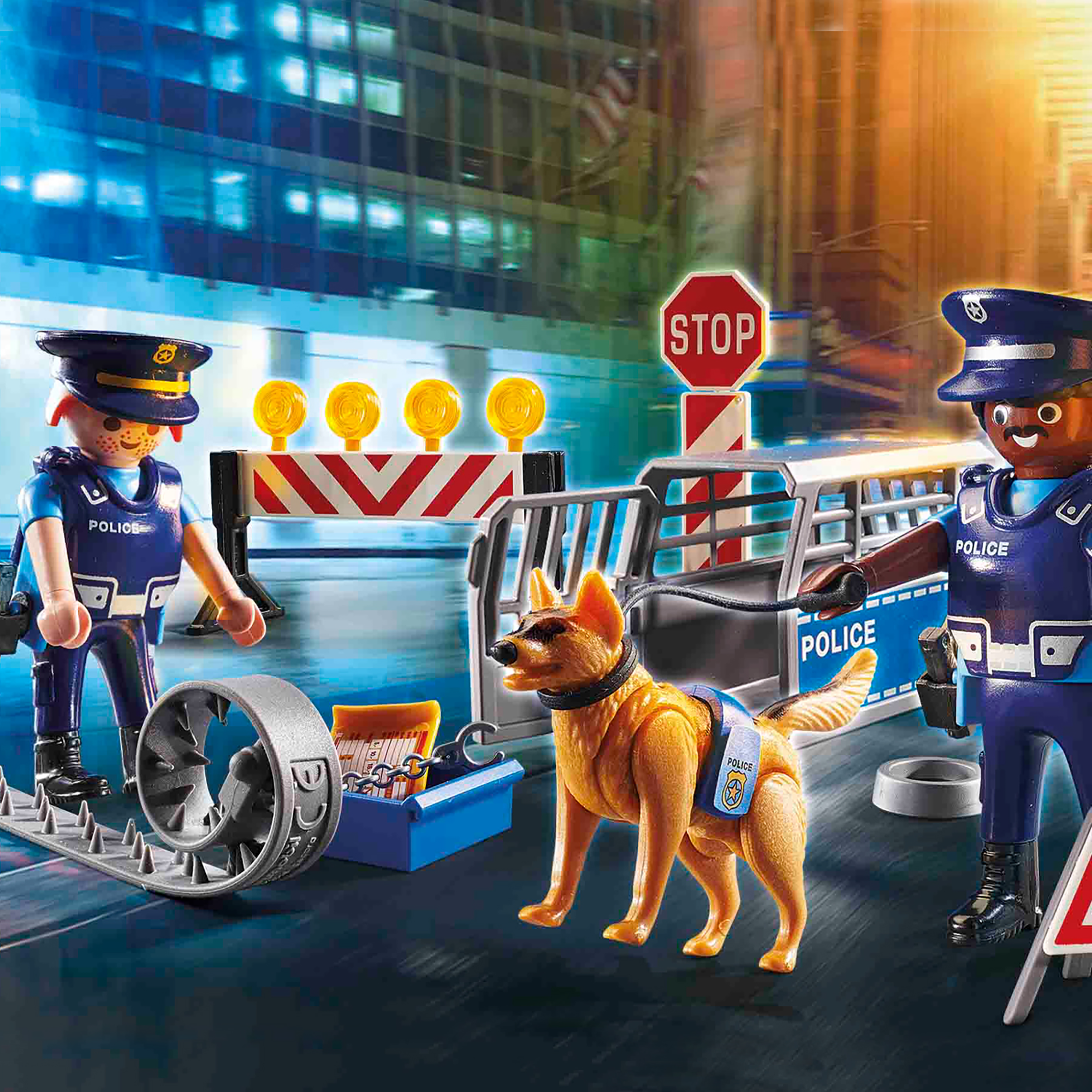 Polizei-Straßensperre playmobil Blau 2000571477018 1