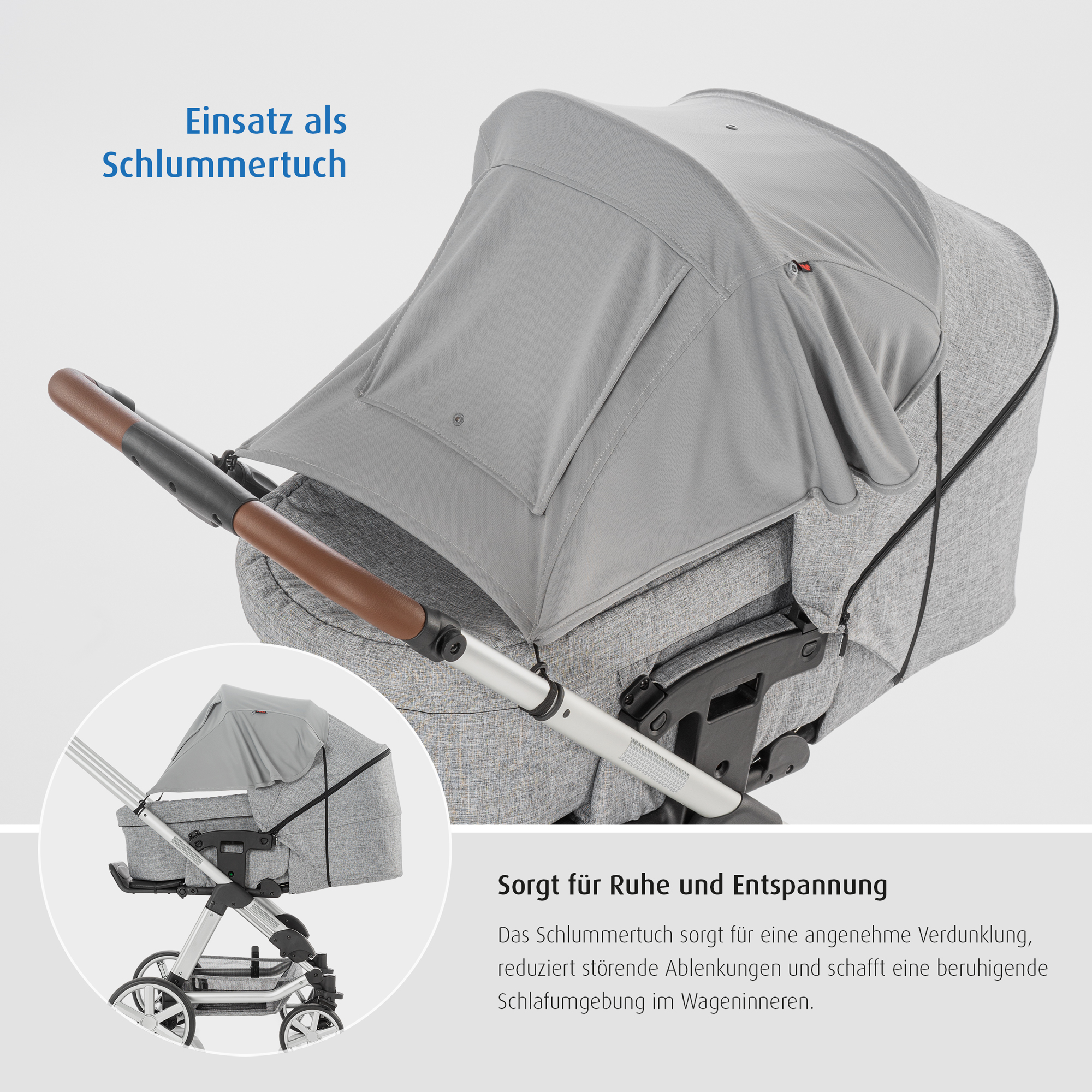 Reer ShineSafe Sonnensegel für den Kinderwagen, Sonnenschutz für viele  Modelle, grau : : Baby