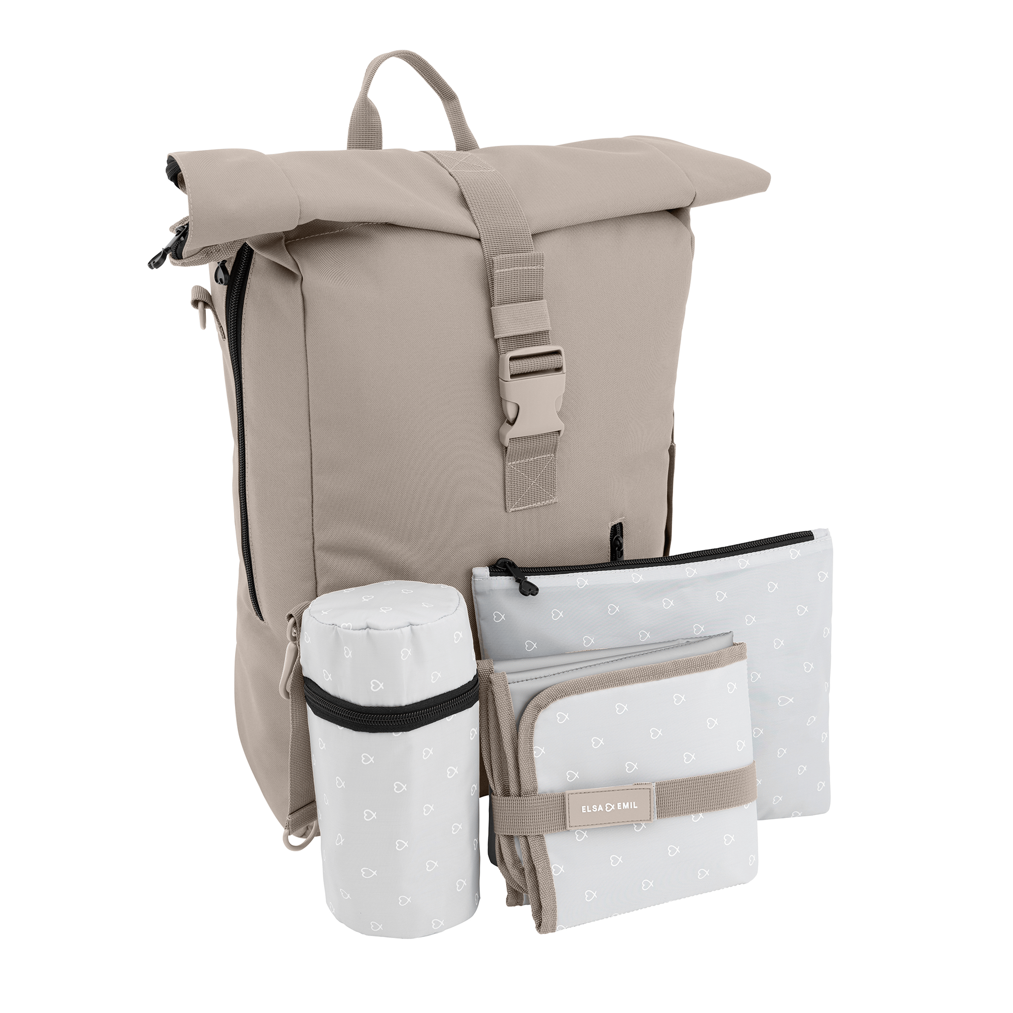 ELSA & EMIL Rolltop-Rucksack Kängurubeige | Beige | BabyOne